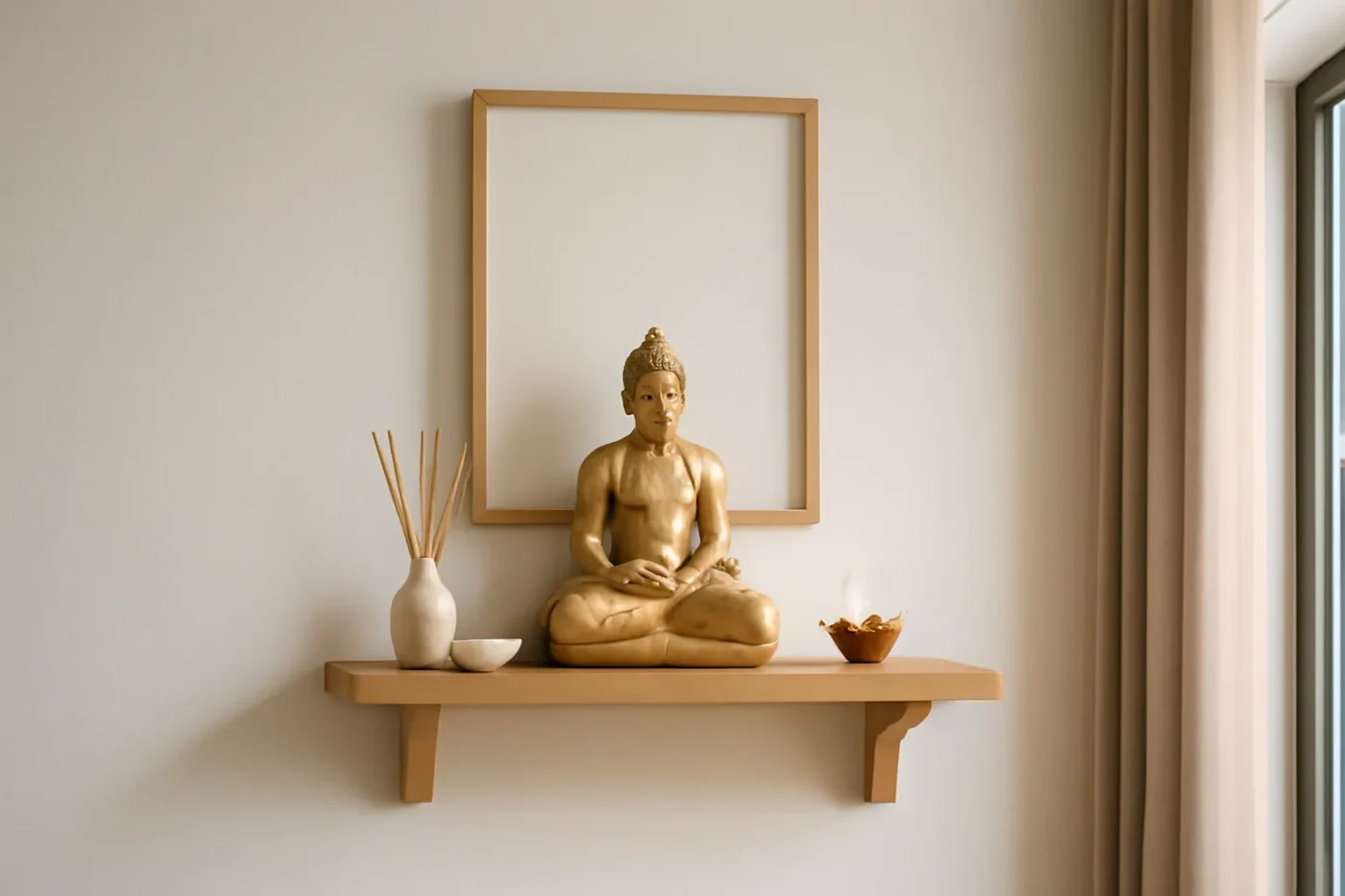 Bàn thờ treo tường tối giản phù hợp căn hộ chung cư nhỏ